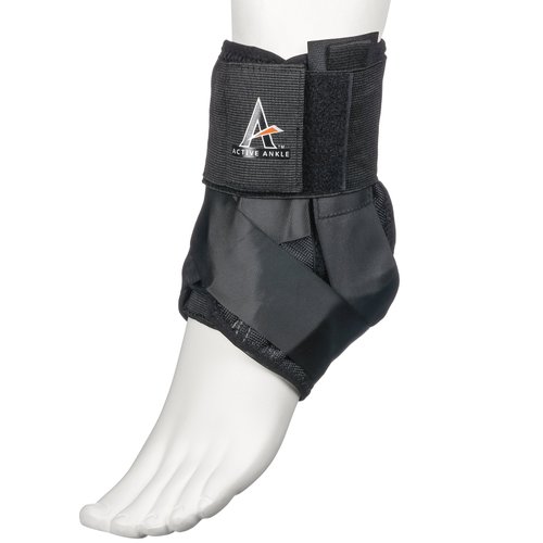 Active Ankle AS1 Pro Lace Up Ankle Brace, Ankle Support with Laces for Men & Women, Protection & Sprain Support for Volleyball, Rugby, Basketball, Low Profile, Black, Small