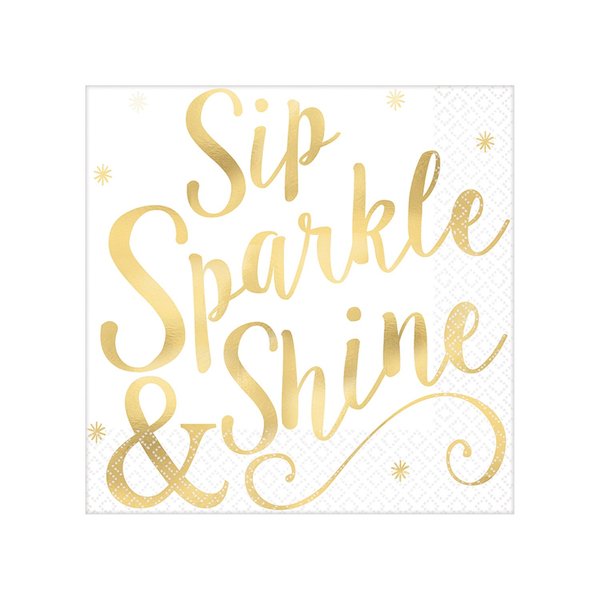 Amscan Sip Sparkle Shine Luncheon Napkins