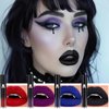 QiBest 4pcs Matte Liquid Lipstick Makeup Sets, High Pigmented Dark Black Blue Purple Red Lip Gloss Set, Waterproof Smudge-proof Lip Stain Kit for Halloween Cosplay Goth Costume Makeup