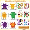 JULBEAR Halloween Craft Kits for Kids, 26 PCS Halloween Party Favors Make Your Own Monster DIY Paper Crafts Stickers for Halloween Party Games Activities