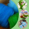 WONVOC Felting Wool, 12 Colors Wool Roving for Needle Felting, 4.23 oz Needle Felting Wool, Wool Roving, Needle Felting Wool Set, Easy to Work, for Needle Felting DIY Wool Crafts, Green