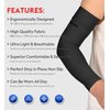 KEKING® Lymphedema Compression Arm Sleeves with Silicone Band for Men Women (Pair), 15-20 mmHg Compression Full Arm Support for Lipedema, Edema, Post Surgery Recovery, Swelling, Pain Relief, Black XL
