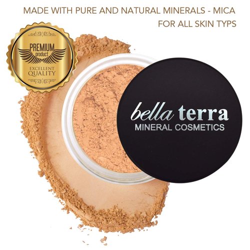 Bellaterra Cosmetics Mineral Powder Foundation | Long-Lasting All-Day Wear | Buildable Sheer to Full Coverage – Matte | Sensitive Skin Approved | Natural SPF 15 (Natural) 9 grams