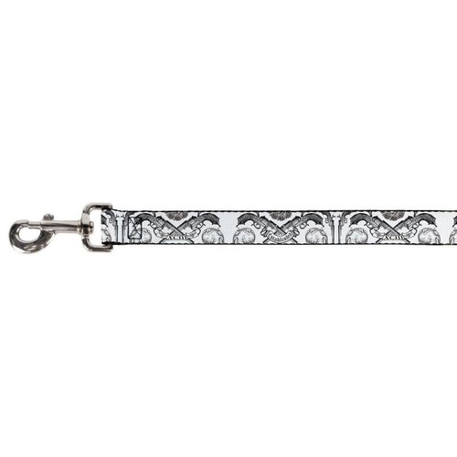 Dog Leash Buckle Down Est 93 White 6 Feet Long 1.5 Inch Wide
