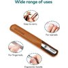 Stainless Steel Nail File with Anti-Slip Handle and Leather Case, Double Sided and Files Nails Easily for Men and Woman