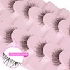 Fake Eyelashes Natural Short Cat Eye Lashes Clear Band Fluffy Wispy False Eyelashes 8 Pairs by Yawamica