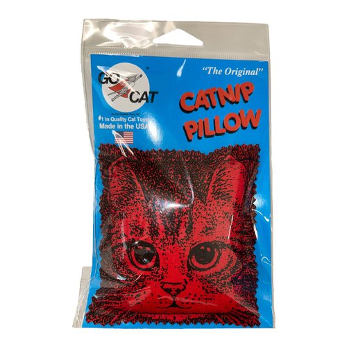 GoCat Catnip Pillow Cat Toy, Square Pillow Stuffed with Catnip and Fill, 4 Pack