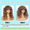 GKtineke-Curly-Wig Big-Curly-Wigs-for-White-Black-Women 20 Inch- Long-Curly-Afro-Wig-with-Bangs Synthetic-Hair-Replacement-Wigs-for-Cosplay and Daily(Ombre Blonde