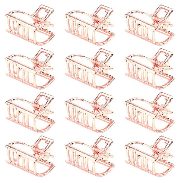 Small Hair Claw Clips, Mini Hair Clips, Metal Hair Clips, Gold Jaw Clips for Hair Non-slip Hair Clips Hair Clamps Grip Hair Clips for Thick Thin Fine Long Short Hair Hair Accessories (Rose