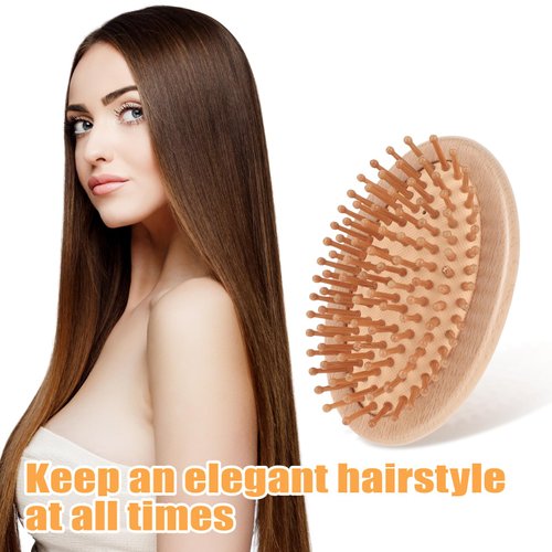 Bamboo Hair Brush No Handle Design Mini Hair Brush Hair Massager Scalp Bamboo Comb Bamboo Mini Brush for Hair Growth