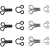 Willrain 60 Pairs Sewing Hooks and Eyes Closure for Bra Clothing Trousers Skirt DIY Craft,3 Sizes (Silver Black)