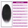 Kinky Straight Ponytail Extensions Human Hair Wrap Drawstring Adjustable Clip In Pony Tail Yaki Curl Natural Black (24")