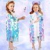 Princess Dress Up for Girls 4-6, Mermaid Toddler Toys for Ages 3-8, 8 Pcs Shiny Sequin Princess Cape Set Kids Toys, Princess Girl Toys for Easter Halloween Birthday Christmas Gifts Party Favors