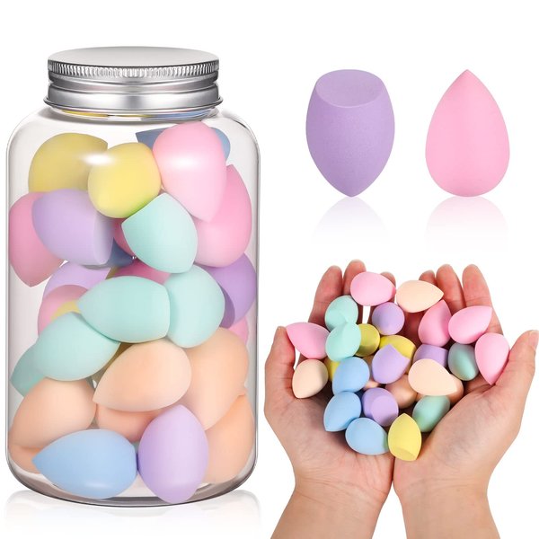 40pcs Mini Makeup Sponge Set Multi Colored Mini Beauty Blender Professional Beauty Blender Sponge Super Soft Concealer Sponge Facial Makeup Tools for Foundation, Powder, Liquid