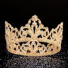 YADIRF Alloy King Queen Royal Full Round Crown Wedding Tiara Headbands Princess Crowns For Pageant Party Hair Accessories (Gold)