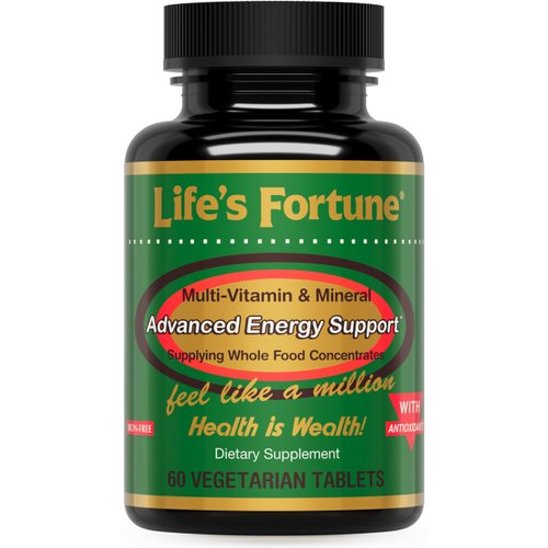 Life's Fortune Multivitamin & Mineral 60 Tablets, All Natural Energy Source Supplying Whole Food Concentrates, Antioxidants, Amino Acids, Enzymes, Trace Minerals & More