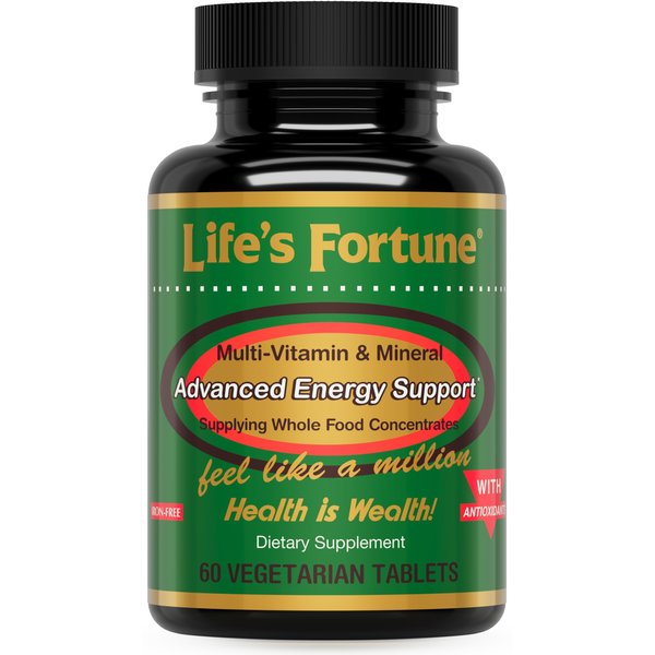 Life's Fortune Multivitamin & Mineral 60 Tablets, All Natural Energy Source Supplying Whole Food Concentrates, Antioxidants, Amino Acids, Enzymes, Trace Minerals & More