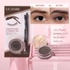 UCANBE Waterproof Eyebrow Gel + Eyebrow Styling Wax 2 in 1 Makeup Kit with 2 Pcs Dual-ended Adjustable Freely Eyebrow Brush Makeup Long Lasting Eyebrows (04 Gel/Black Brown Pomade, Standard)
