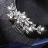 Latious Crystal Bride Wedding Hair Comb Silver Rhinestone Bridal Hair Clip Sparkly Hair Piece Gem Hair Accessories for Women and Girls (Silver)