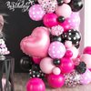 Pink Black Balloon Arch Kit, Mini Mouse Balloon Arch Kit, Pink and Black Polka Dot Balloons Mini Mouse Theme Party Decorations, Mini Balloon Arch for Girls Birthday Party Mini Mouse Party Supplies