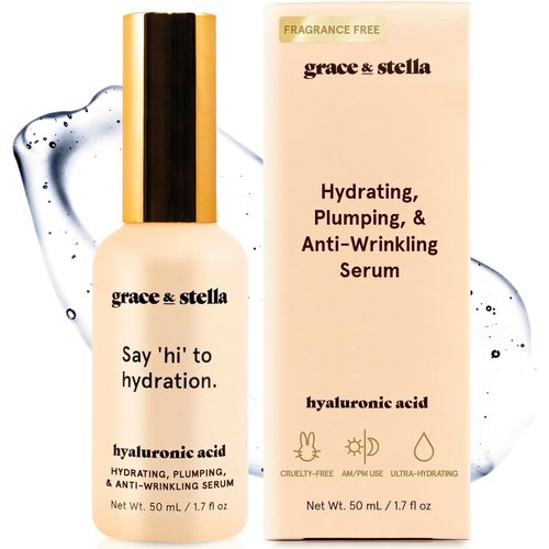 grace &amp; stella Award Winning Hyaluronic Acid Serum (50ml/1.7 fl oz) Hyaluronic Acid Serum for Fac...