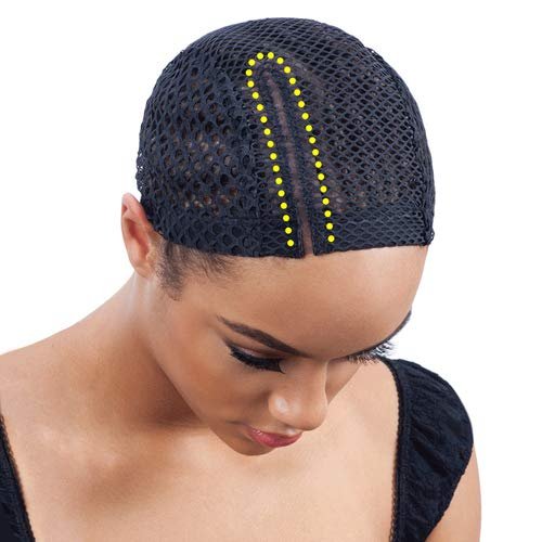 Freetress Braids 5" Lace Part Crochet Wig Cap with Combs Diamond Shape Net (3 Pack)