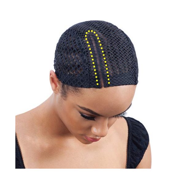 Freetress Braids 5" Lace Part Crochet Wig Cap with Combs Diamond Shape Net (3 Pack)