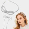 CAVETEE Headband for Women，Rhinestone Headbands & Hair Bow Clip Set, Sparkle Bow Hair Hair Accessories for Women Girls