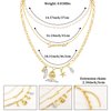 Layered Summer Choker Necklaces for Women, 14K Gold Plated Multi-Layer Paperclip Link Chain with Letter "Summer" Gold Conch Shell Starfish Blue Stone Ocean Charm Layering Design Chunky Chain Choker