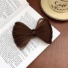 ccHuDE 2 Pcs Bowknot Wig Clips Fake Hair Buns Clip Hair Bow Hairpiece Barrettes Hair Extensions Clips Decorative Hair Styling Clip for Women Girls Light Brown