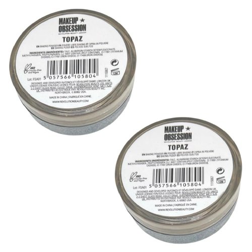 Pack of 2 Revolution Beauty Makeup Obsession Pure Bake Baking Powder, Topaz