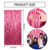 3 Pack Pink Backdrop Birthday Party Decorations Tinsel Foil Fringe Curtains Backdrop Streamer Bachelorette Christmas Graduation Wedding Princess Pink Theme Party Decorations