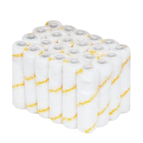 VOOMEY Microfiber Paint Roller Covers 4 Inch，1/3" Nap Mini Roller Covers，Pack of 24,Roller Covers for Painting，Home Painting Supplies