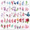 Konsait 50Sheet Flower Temporary Tattoos for Women Teens Girls, Tiny Temporary Tattoo Adult Waterproof Body Art Sticker Hand Neck Wrist, include Flower Butterfly Leaf Lotus Cherry Blossoms Tattoo