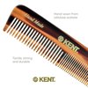 Kent A OT Fine and Wide Tooth Pocket Comb, Fine Wide Teeth Dresser Comb For Hair, Beard and Mustache,Coarse and Fine Hair Grooming Comb for Men,Women and Kids.Saw Cut Hand Polished.Handmade in England