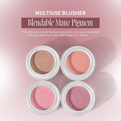 KYDA Soft Cream Blush, Lip Blush Mud, Cream to Powder Texture, Multiuse Blusher, Velvet Matte Finish, Blendable Color, Light Cover, Dusty Rose