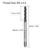 uxcell M3 x 0.5 Spiral Flute Thread Tap, Metric Machine Threading Tap HSS Nitriding Coated, Round Shank with Square End, H2 Tolerance, 2pcs