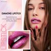 HOSAILY Metallic Hot Pink Lipstick Long Lasting, High Shine Glitter Diamond Creamy Lipstick Transfer Proof, Shimmer High Impact Lip Color Full Coverage Non Stick Cup Lightweight Lip Makeup#22