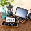 Briwooody Walnut Dice Box 4.8 x 9 Inch Handmade Dice Tray for Rolling with Dice Storage Phone Tablet Stand Magnetic Lock Secures Lid Portable Dice Tray for Tabletop RPG Board Games Gift(Regular)