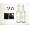 Case of 5oz Clear Glass Hot Sauce Bottles w Black Screw-on Lids: Decor or Selling
