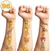 116 PCS Christmas Giraffe Face Temporary Tattoos Sticker Wild Jungle Animal Giraffe Birthday Party Decorations Supplies Favors Gifts Baby Shower Boys Girls Zoo Cute Fake Tattoo School Reward Themed