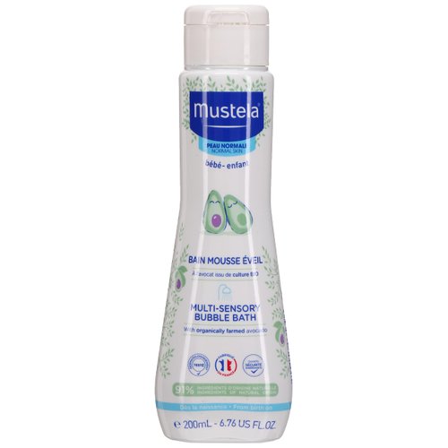 Mustela Baby Multi-Sensory Bubble Bath with Natural Avocado – Biodegradable Formula - 6.76 oz.