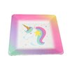 Navillus Set of 8 Square Paper Plates Rainbow Unicorn Theme, party supplies, disposable (7x7)