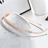 Ruihfas Silver/Rose Gold Tone Double Rows Crystal Rhinestones Fashion Headbands Wedding Party Hair Hoop Band Hairband Headwear for Women (Silver)