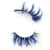 FOXSCOS Color Eyelashes,Beautiful Natural False Eyelashes,3D Mink Color Eyelashes 20mm Short Style (Blue Black)