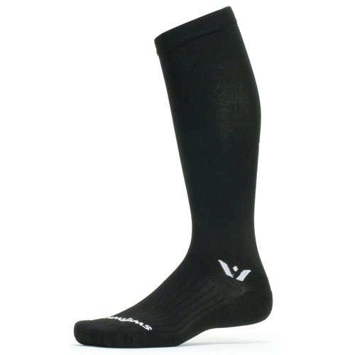 Swiftwick- ASPIRE TWELVE Running Socks, Mens & Womens | Knee High Compression Fit Socks | Black, Medium