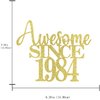 41st Awesome since 1984 Cake Topper Cheers to 41 Years Birthday Cake Pick 41 Fabulous Cake Decoration for Happy 41st Birthday Anniversary Party Cake Decorations Supplies (1984, golden)