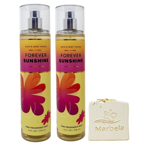 Bath & Body Works Forever Sunshine - Pack of Two - Fragrance Mist With Wild Jasmine Soap.