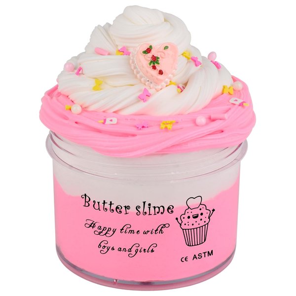 Butter Slime Kit for Girls,Pink Cake Slime for Boys,Super Soft and Non Sticky Slime,Scented Slime Party Favors(7OZ 200ML)