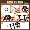 Black Felt Pirate Party Banner Happy Birthday Bunting Supplies Skull Pirate Party Decorations for Adults Kids (5th-50th)